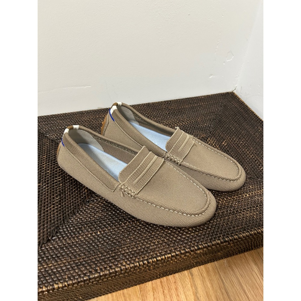 Rothys The Driver Women 9 Sesame Brown Preppy Knit Loafers